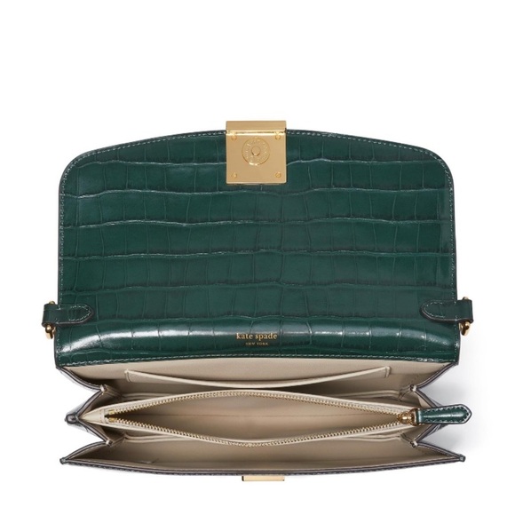 NWT Kate Spade Dakota Croc Embossed Leather Medium Convertible Shoulder Bag - Picture 3 of 5